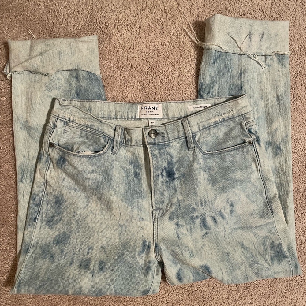 Frame Denim Women's Blue Tie-Dye Jeans